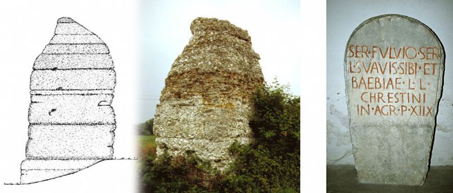 Structural remains of Roman funerary monument.